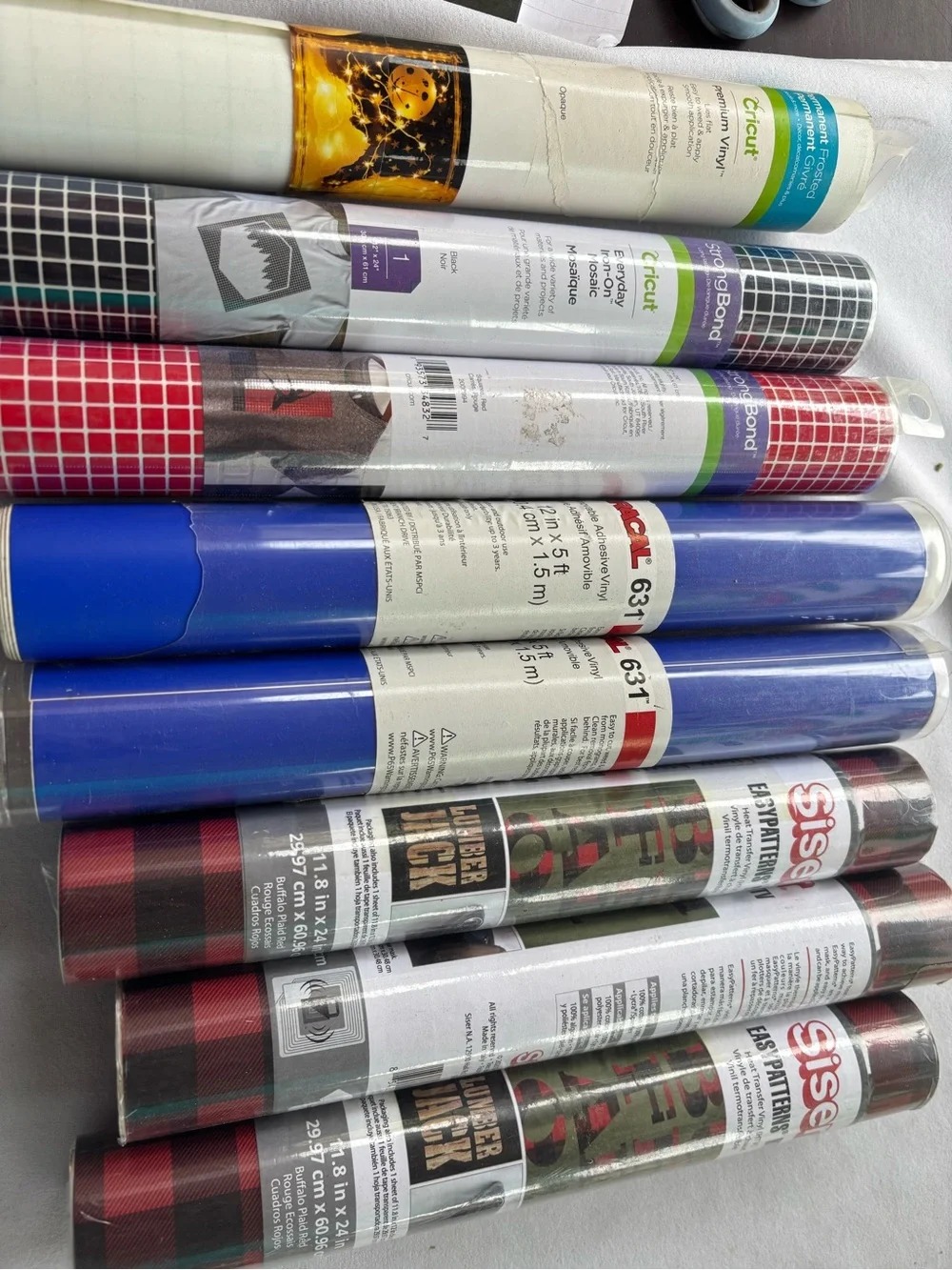 Cricut Vinyl Rolls Bundle in Blue, Red, Black, White, Green
